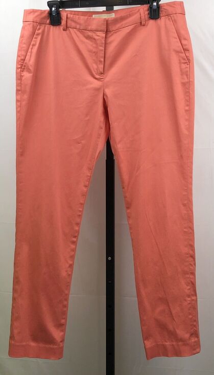 Michael Kors Pants - Michael Kors Chino Pants Women 10 Peach Stretch Cotton Trouser Pockets Logo